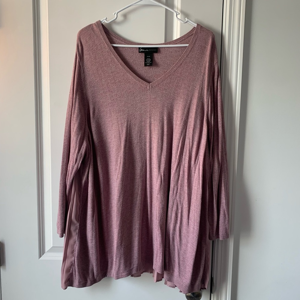 Dusty pink, Vneck, swing sweater, size 22/24, lane Bryant